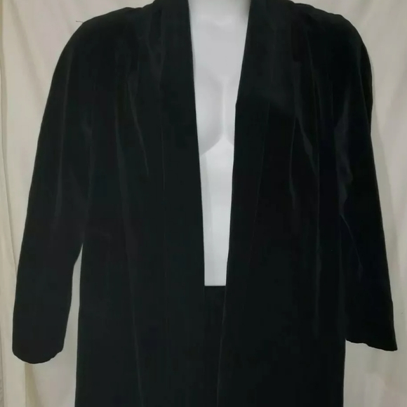 JS Collections⁷ Black Velveteen Duster/Opera Coat - Picture 3 of 16